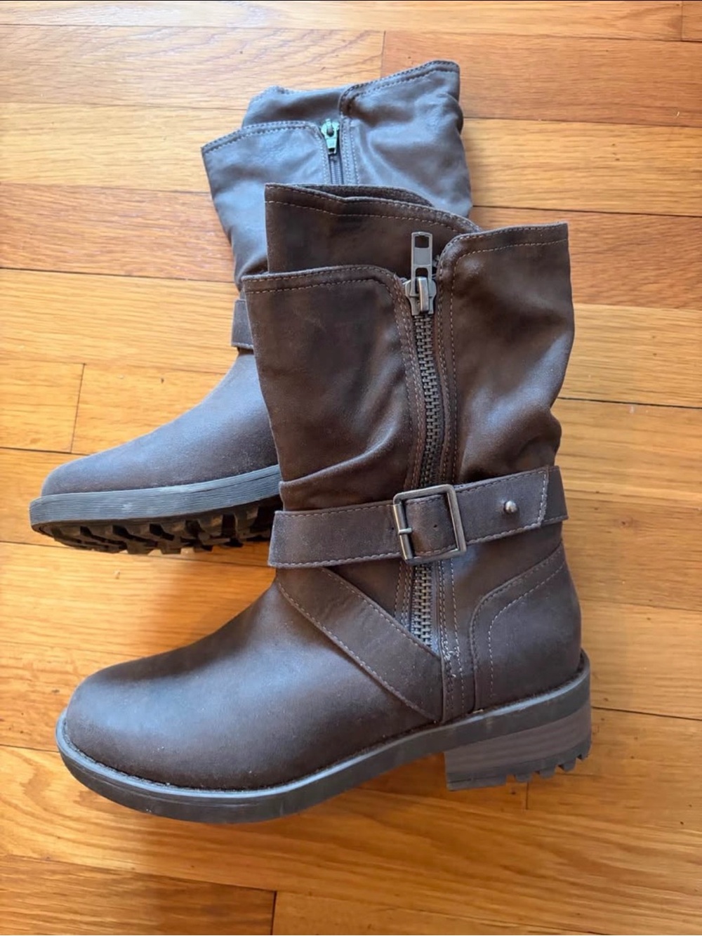 Softmoc | Parker Boot | Women’s Brown Mid-Calf Zip Strap Boots | Size 38